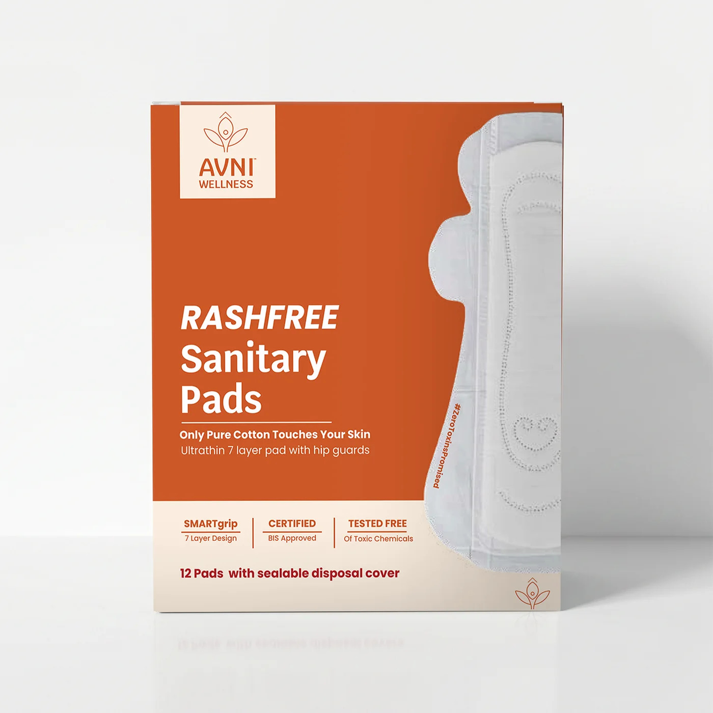 Rashfree Sanitary Pads - Ultrathin Cotton (12 Pads)
